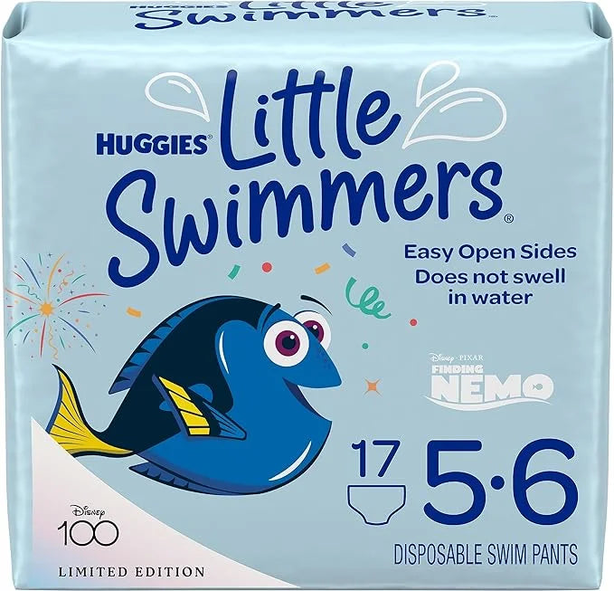 Huggies Little Swimmers Disposable Swim Diapers, Size 5-6 (32+ lbs), 17 Ct