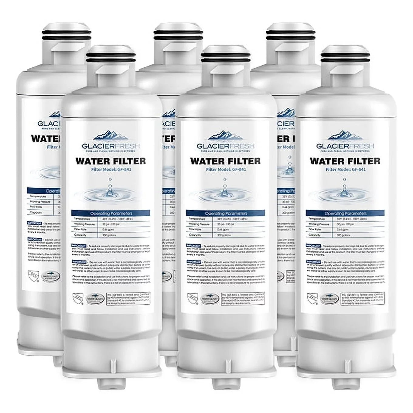 GLACIER FRESH DA97-17376B HAF-QIN Refrigerator Filtered Liquid Filter Replacement for HAF-QIN/EXP, DA97-08006C, RF23M8070SG, RF23M8070SR, RF23M8090SG, RF23M8090SR (6Pack)