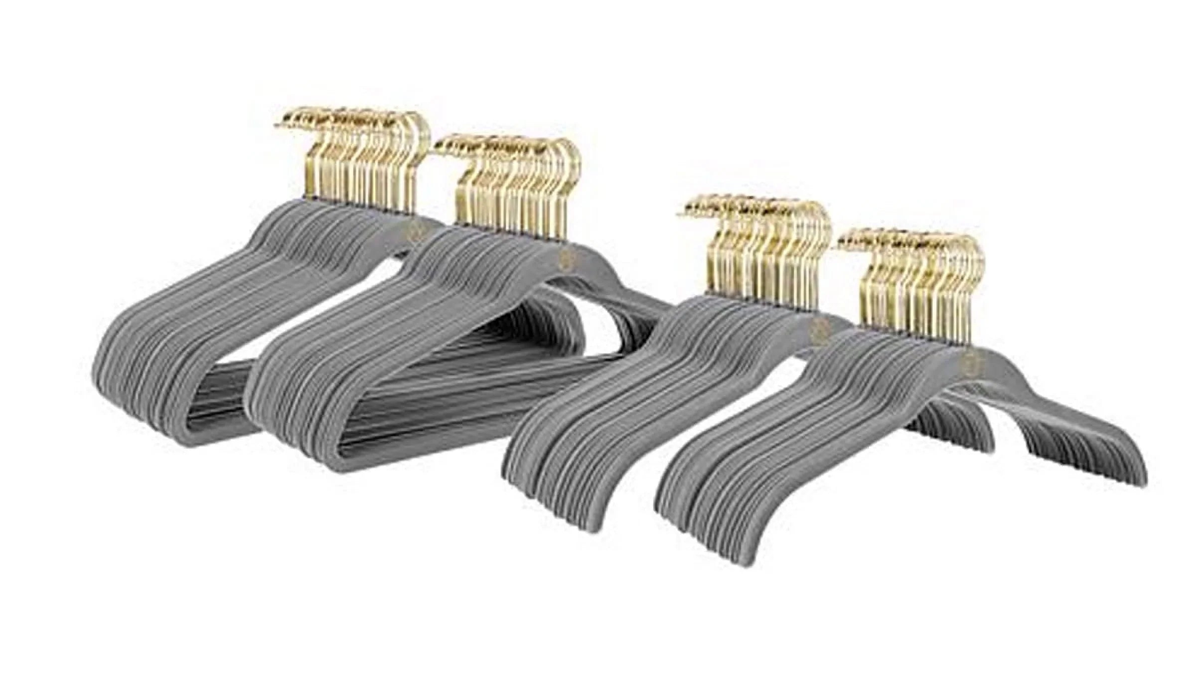 JOY Mangano Huggable Hangers (Gray) 100-piece Anti-Microbial Clean Boss Set
