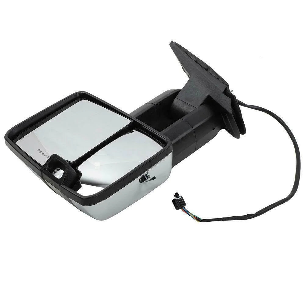 Power Heated Chrome Towing Mirrors For Chevrolet Gmc Led Signal&Backup Lamp