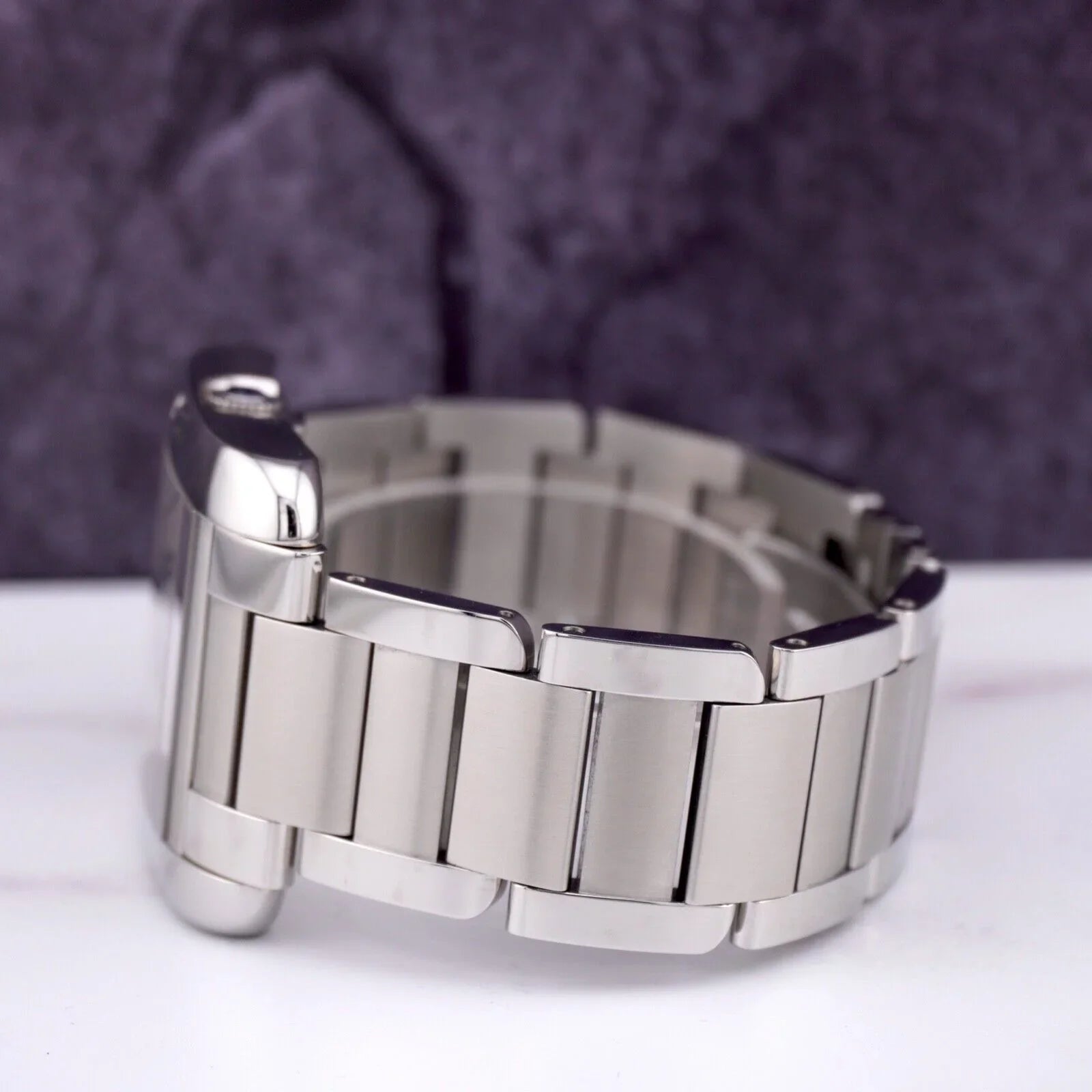 Cartier Tank Anglaise 37mm by 49mm Stainless Steel Mens Watch Silver Dial 3507