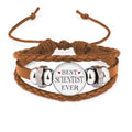 Best scientist ever Quote Profession Bracelet Wristband Leather Jewelry Ornament