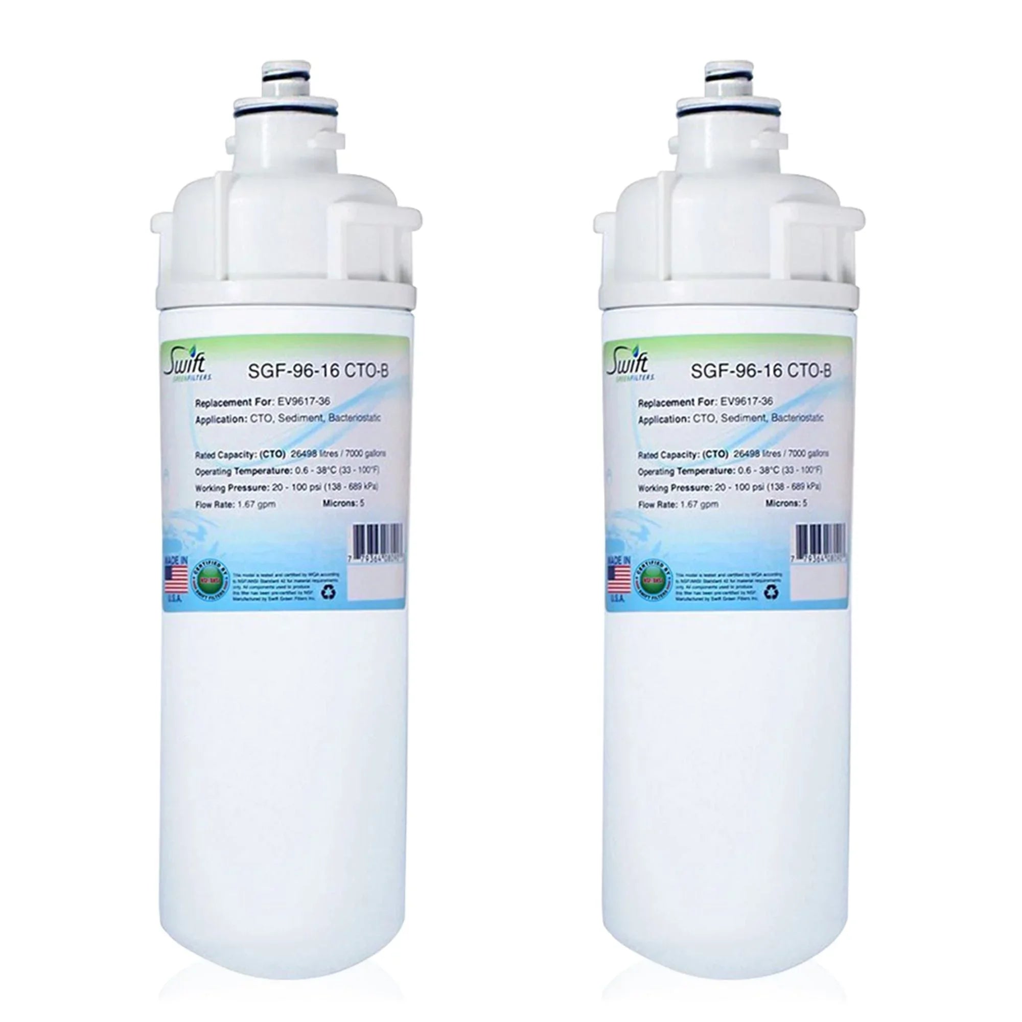 Swift Green Filters SGF-96-16 CTO-B Compatible Commercial Liquid Filter for EV9617-36, Made in USA (Pack of 2)