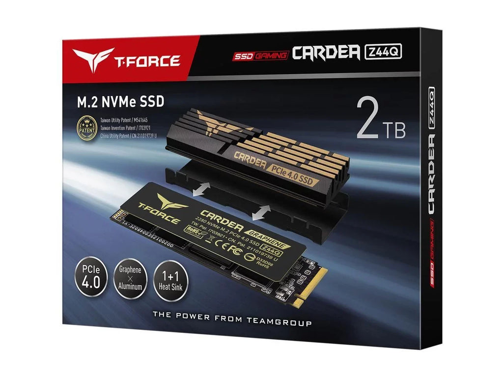 Team Group T-FORCE CARDEA Z44Q M.2 2280 2TB PCIe Gen4.0 x4, NVMe 1.4 Internal Solid State Drive (SSD) TM8FPQ002T0C327