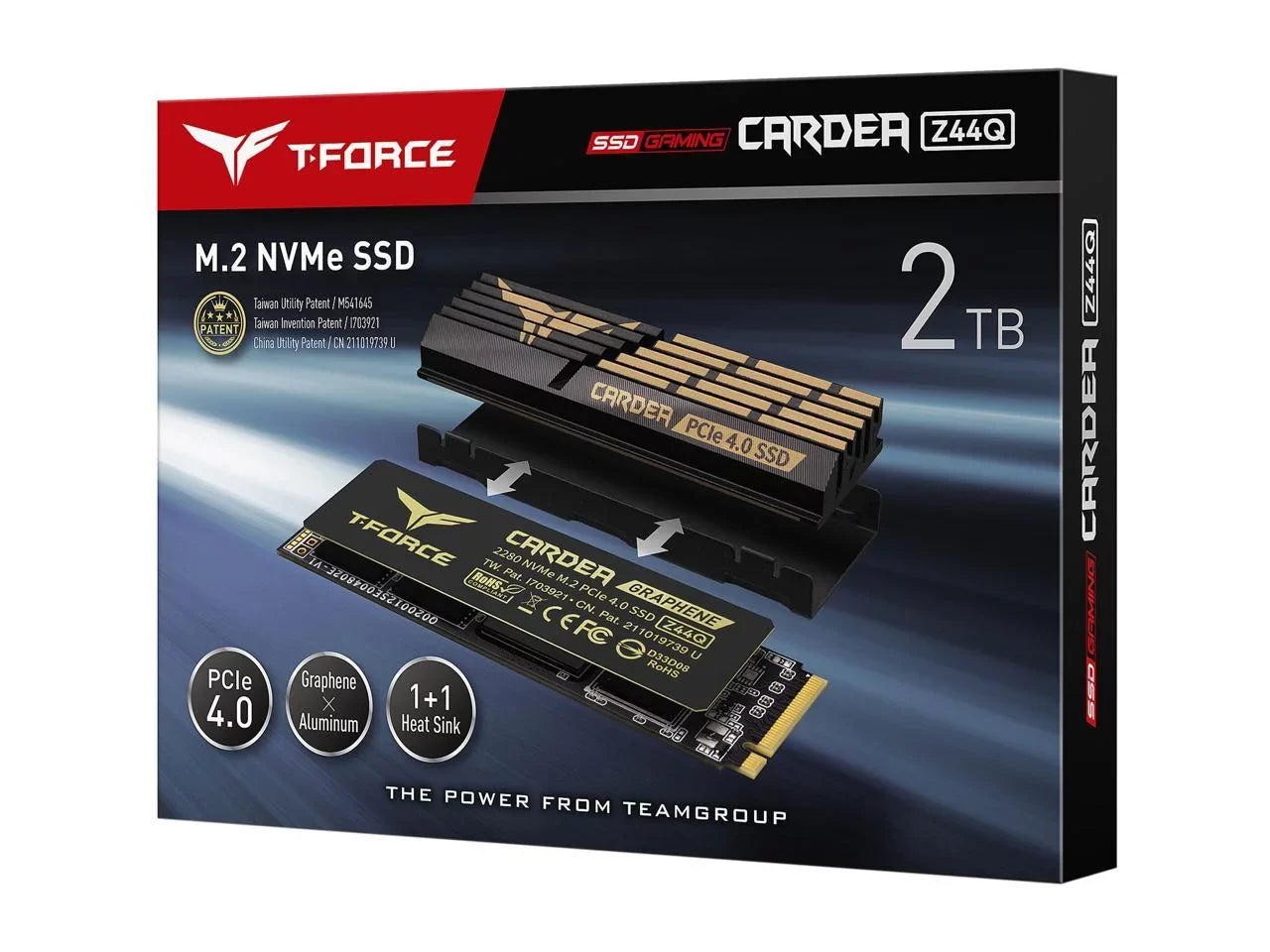 Team Group T-FORCE CARDEA Z44Q M.2 2280 2TB PCIe Gen4.0 x4, NVMe 1.4 Internal Solid State Drive (SSD) TM8FPQ002T0C327