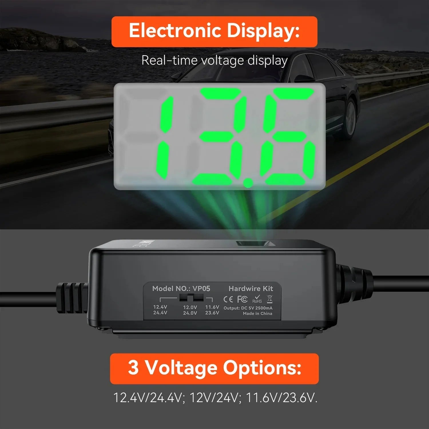 Vantrue Hardwiring Cable for USB-C Dashcams with LCD Monitor (See listing)