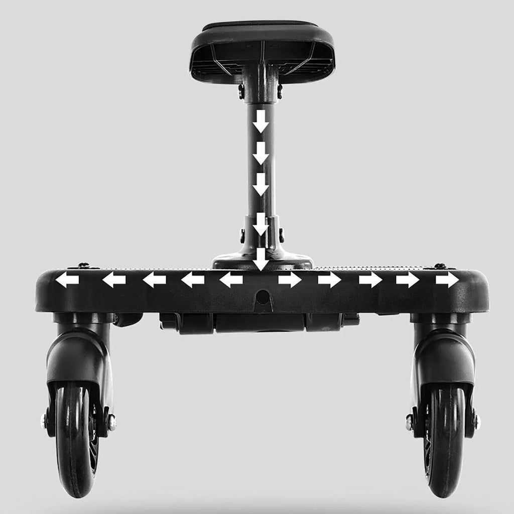 Universal Stroller Board 2 In 1 Stroller Ride Board Buggy Wheeled Board Seat Pedal Buggy Board with Seat Auxiliary Pedal Adapter Pushchair Connector Anti-Slip 25kg Eco-friendly PP
