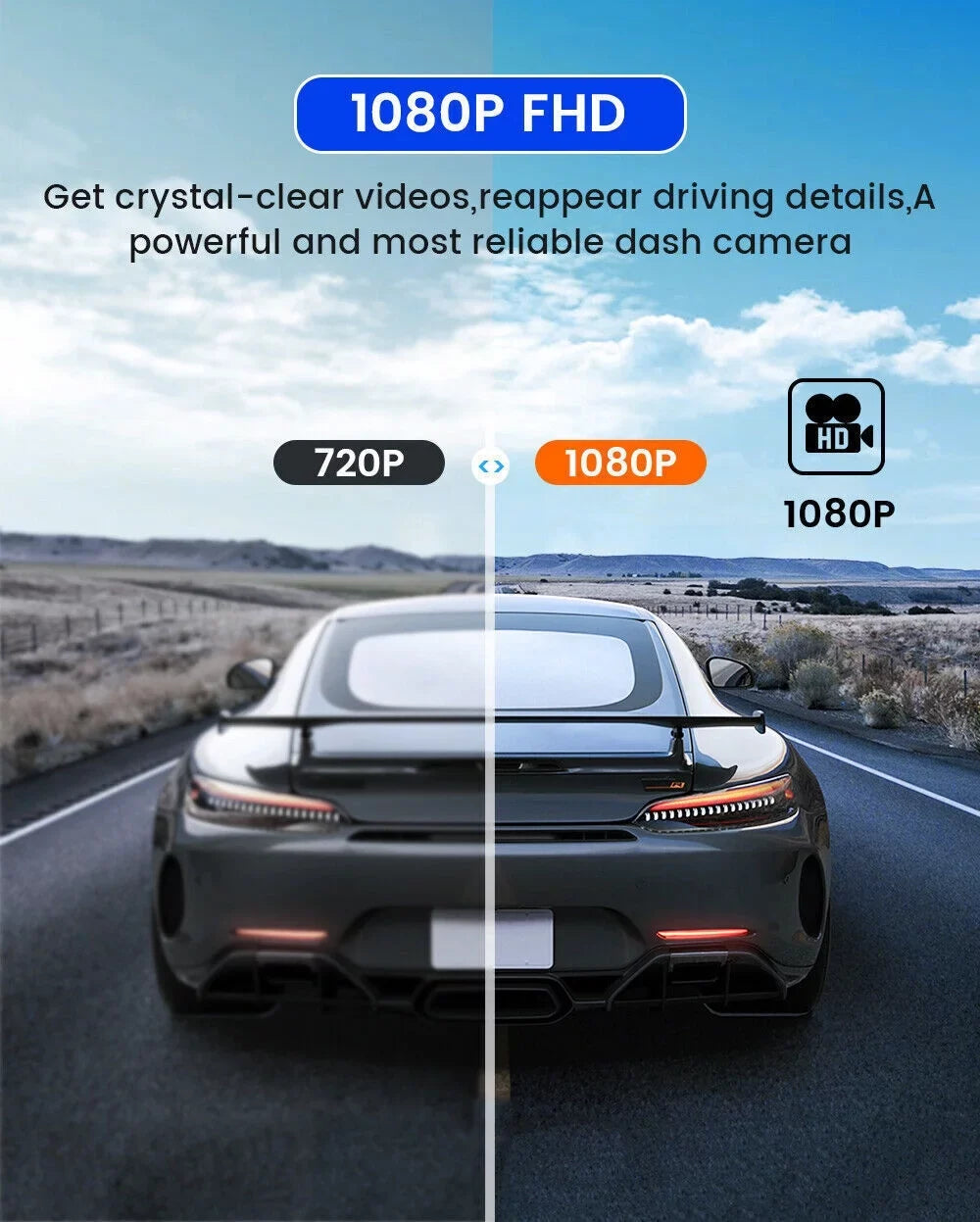 Binize Android 9 Dash Cam Wireless Android Auto & Wireless CarPlay Ai Box Mini Adapter 1080P DashCam 4G+64G