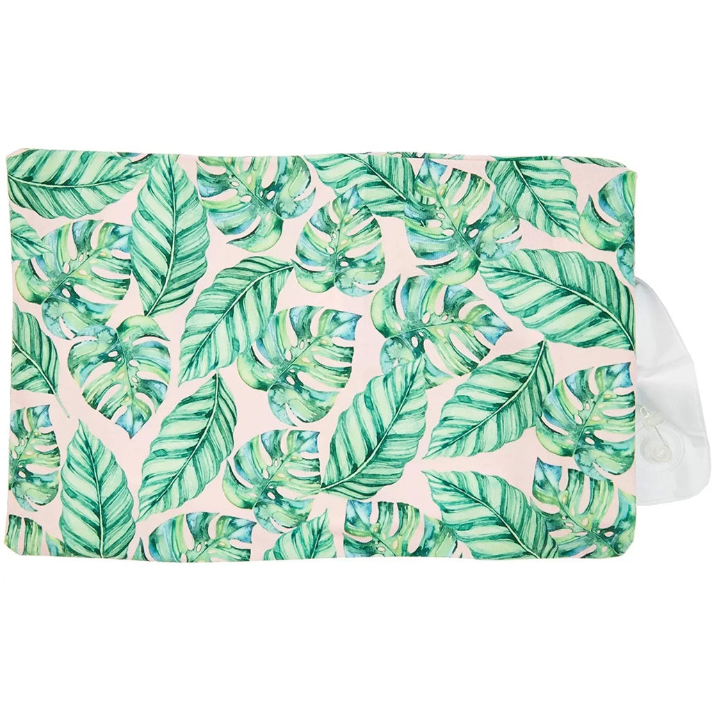 Blue Panda Inflatable Beach Pillow for Pools Travel Vacations, Tropical Leaves
