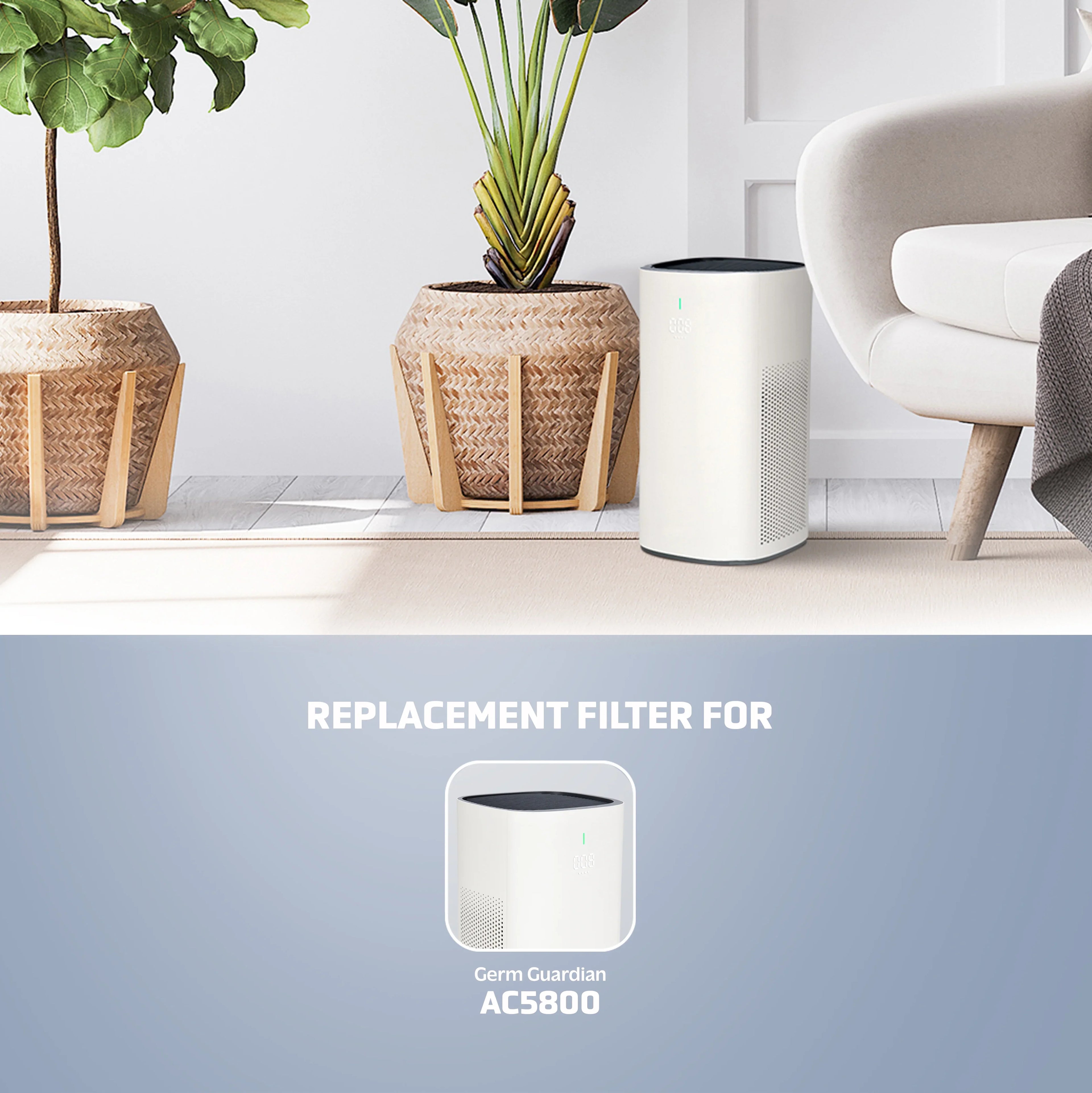 GermGuardian FLT5800 Filter P True HEPA Pure Replacement Filter for AC5800 Air Purifier