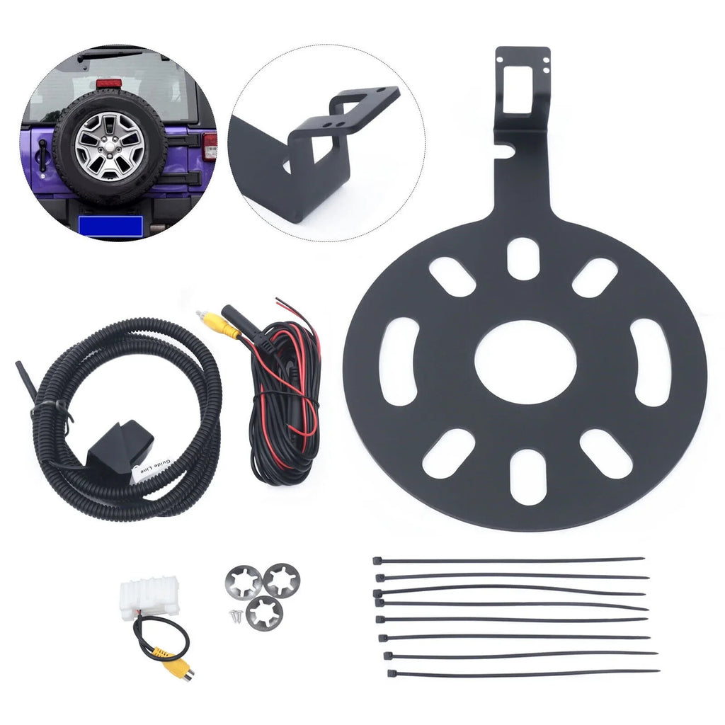 Backup Camera Mount for Jeep Wrangler JK 2007-17 Rear View Spare Tire Kits 170°