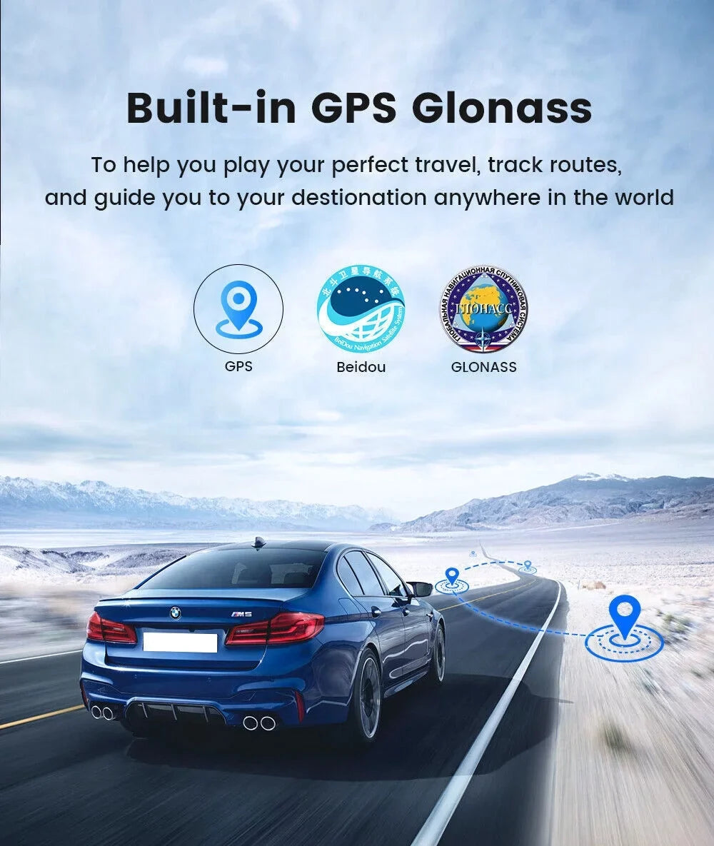 Binize Android 9 Dash Cam Wireless Android Auto & Wireless CarPlay Ai Box Mini Adapter 1080P DashCam 4G+64G