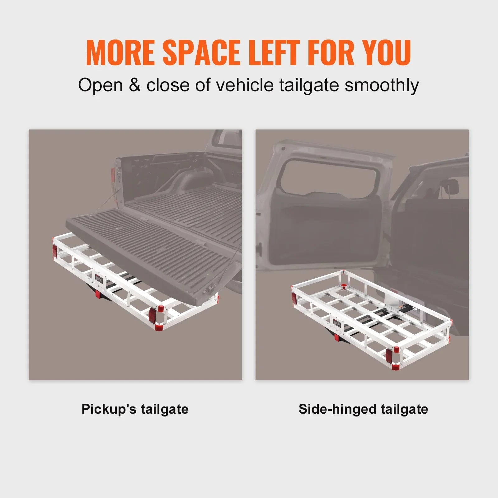 BENTISM Hitch Mount Cargo Carrier 47 x 20 x 6 in 500lb Aluminum Corrosion-Resistant Fits 2" Receiver Cargo Basket for SUVs Sedans Vehicles