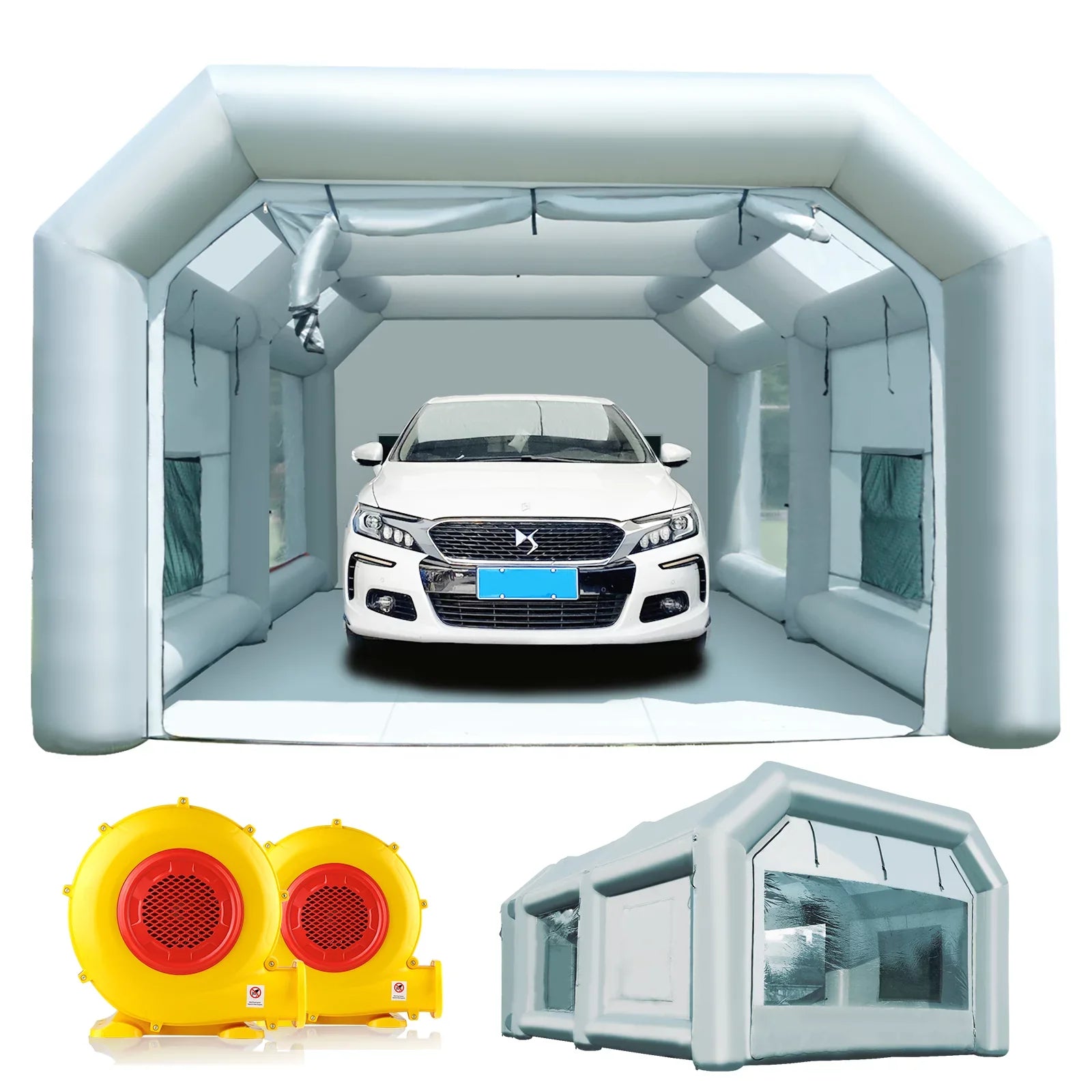 Sewinfla Inflatable Paint Booth 23x13x8.5Ft with Blowers Professional Inflatable Spray Booth Portable Car Painting Booth