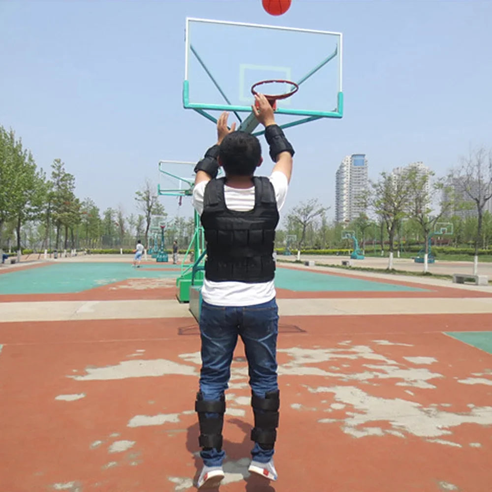 Adjustable Weighted Vest Weight Jacket Oxford Exercise Weight Loading Cloth Strength Training 50kg Max. Load (Empty)