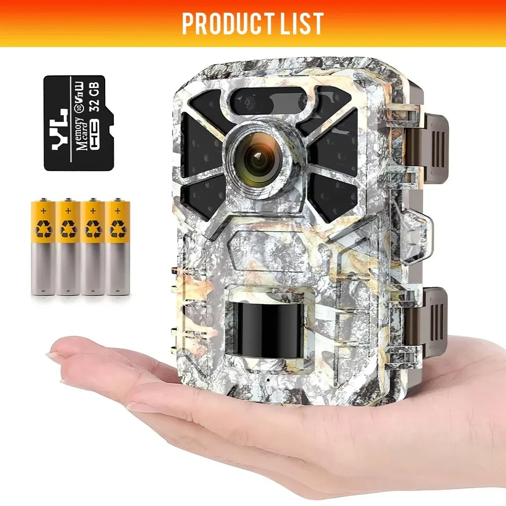 Trail Camera, 30MP 2k Game Camera with Infrared Night Vision Wildlife Surveillance, Farm Monitoring, Liquid Hunting Trail Monitor with 120° Wide Angle Lens
