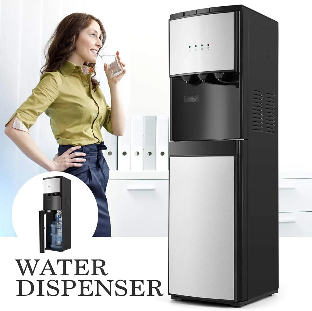 COSVALVE 5 Gallon Bottom Loading Hot Cold Normal Fluid Dispenser (Silver, Black)
