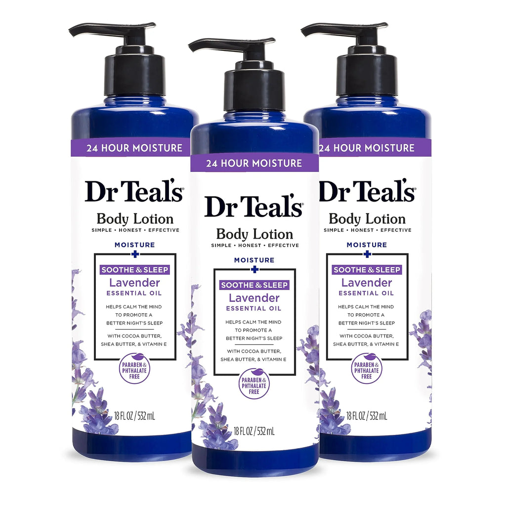 Dr Teal,S Body Lotion, Lavender Essential Oil, 18 Fl Oz (Pack Of 3).