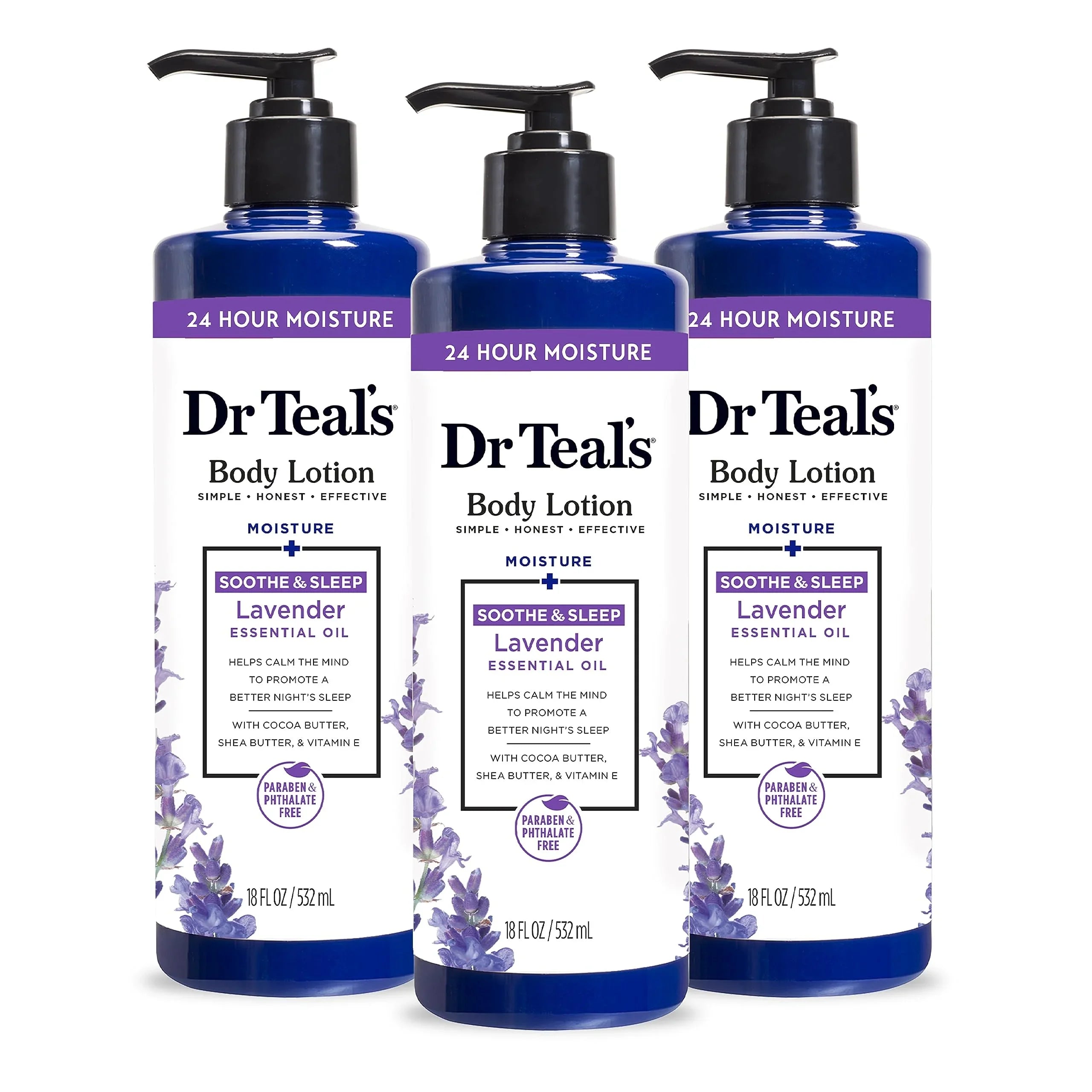 Dr Teal,S Body Lotion, Lavender Essential Oil, 18 Fl Oz (Pack Of 3).