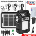 MDHAND Portable Solar Powered Station, Rechargeable Solar Generator, Dual Way To Charge, Solar Panel Power Bank with 3 LED Bulbs Flashlight for Hiking Camping Emergency