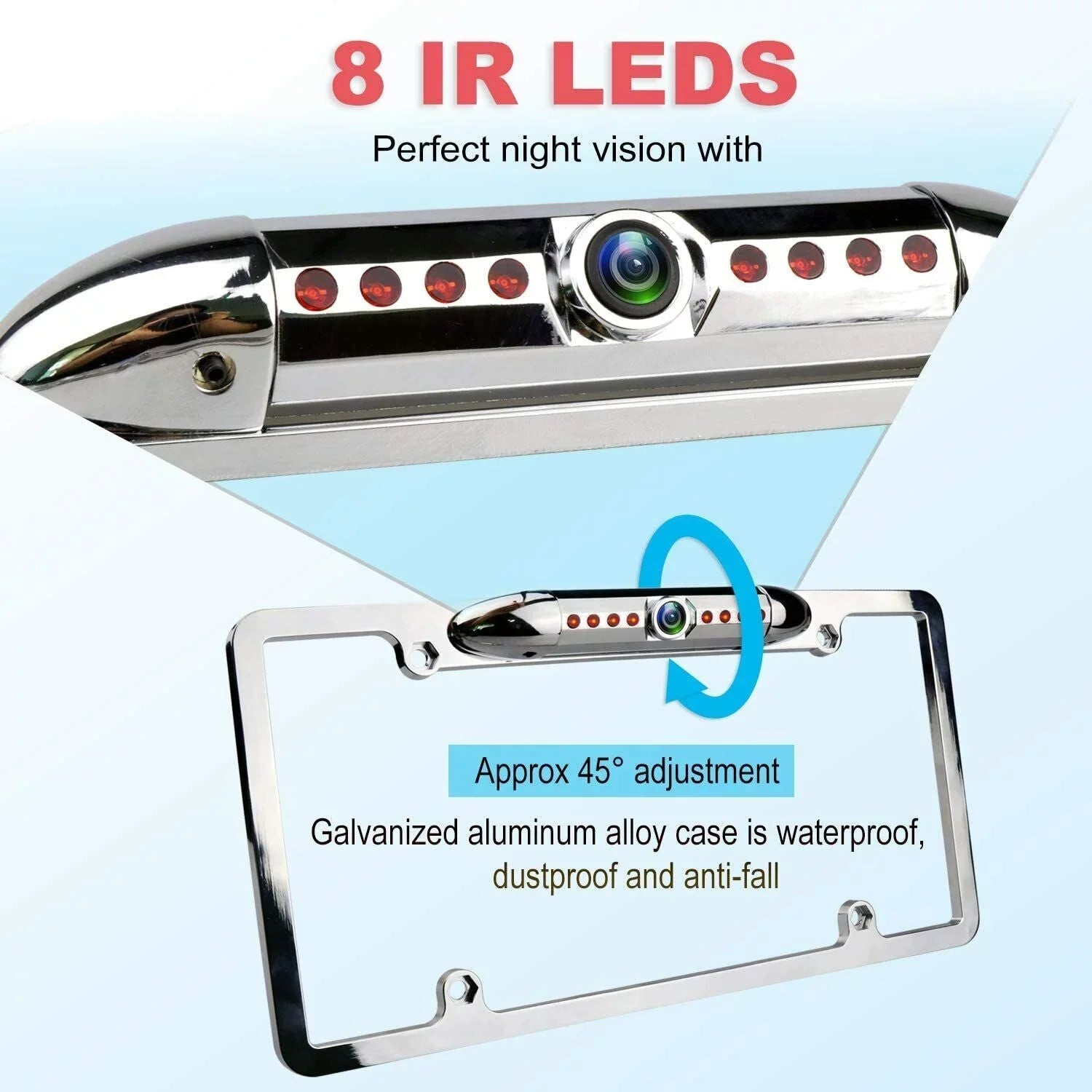 For Pioneer MVH-1400NEX Night Vision Color Front or Rear View Camera Chrome Silver Frame