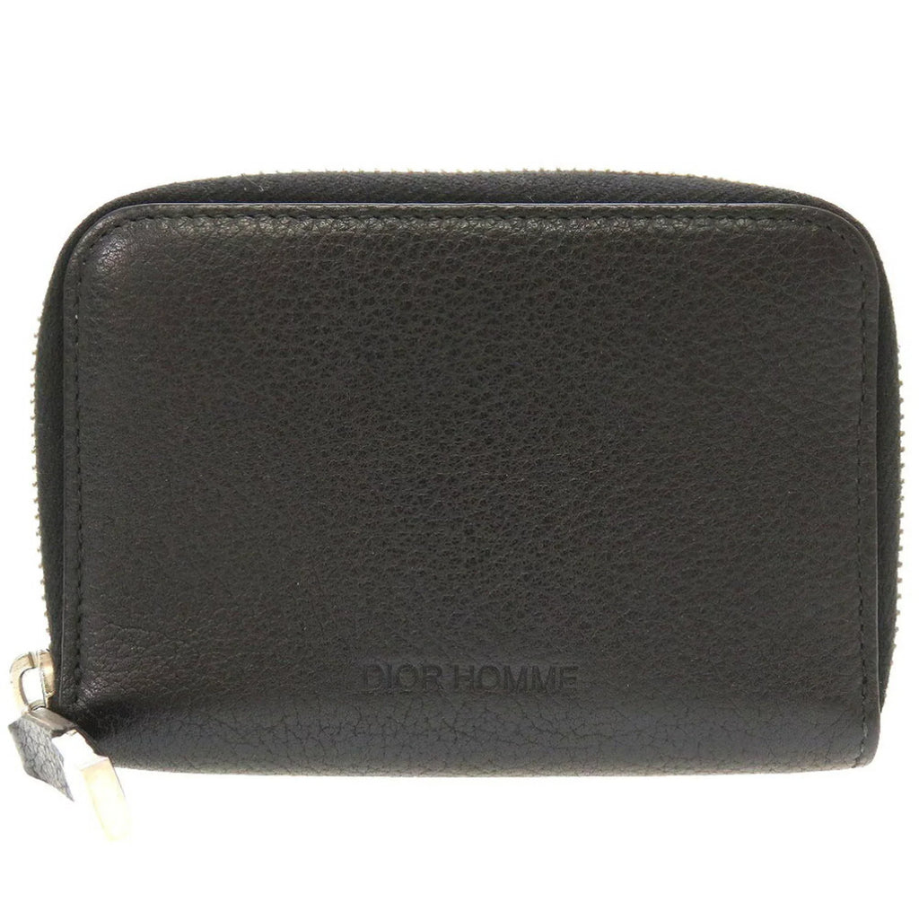 Pre-Owned Dior Homme Leather Black Men's Round Coin Case (Good)