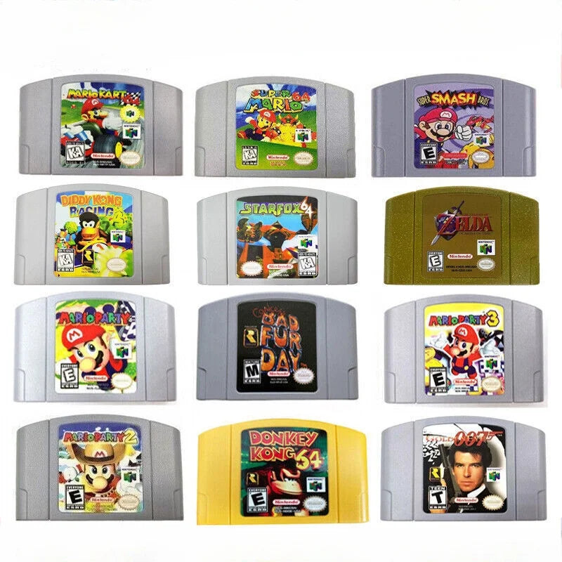 Mario Kart 64 Smash Bros Party 1 2 3 GoldenEye 007 Video Game For Nintendo N64