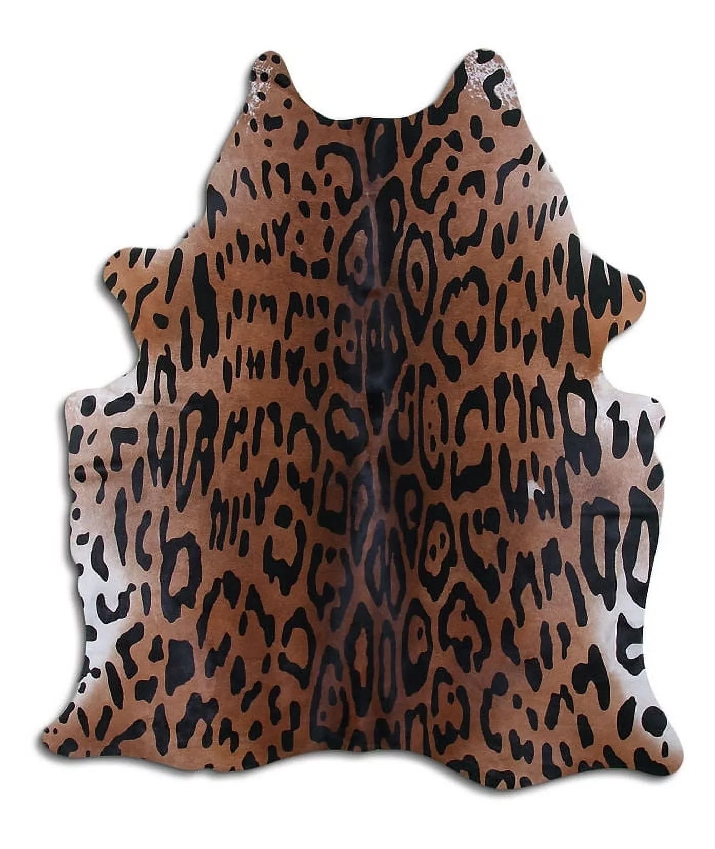 Employable PRINTED cowhide rugs for sale AMAZON JAGUAR ON BEIGE rug