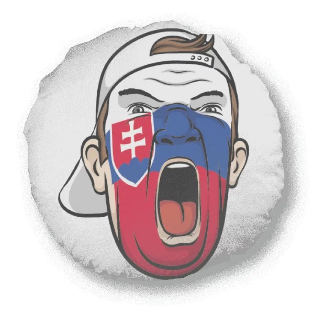 Slovakia Flag Facial Painting Makeup Cap Round Throw Pillow Home Decoration Cushion