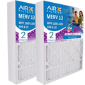 16x25x5 Air Filter MERV 13 Comparable to MPR 1500 - 2200 & FPR 9 Compatible with Air Bear 255649-105 Premium USA Made 16x25x5 Furnace Filter 2 Pack by AIRX FILTERS WICKED CLEAN AIR.