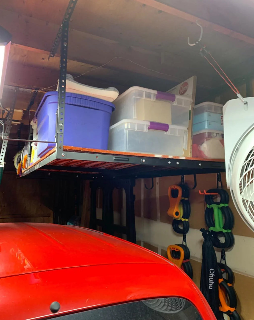 Kojem 72" x 36" Overhead Garage Storage Rack Adjustable Organization Heavy Duty Metal Garage Ceiling Storage Racks 22" - 40"