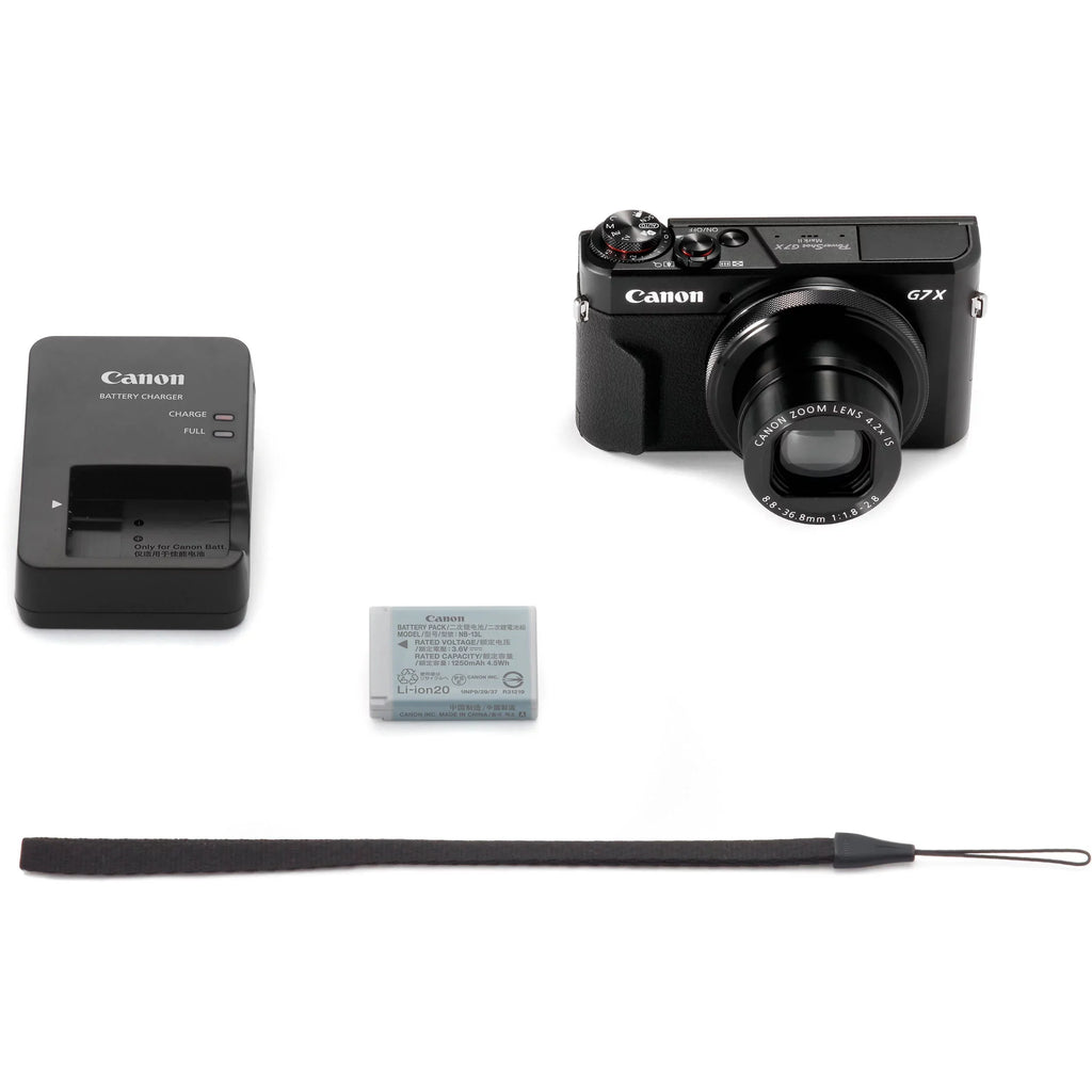PowerShot G7 X Mark II Digital Camera (Black) with Essential Accessory Bundle - Includes: SanDisk Ultra 64GB SDXC Memory Card, Extended Life Replacement Battery, Tripod, Carrying Case & More