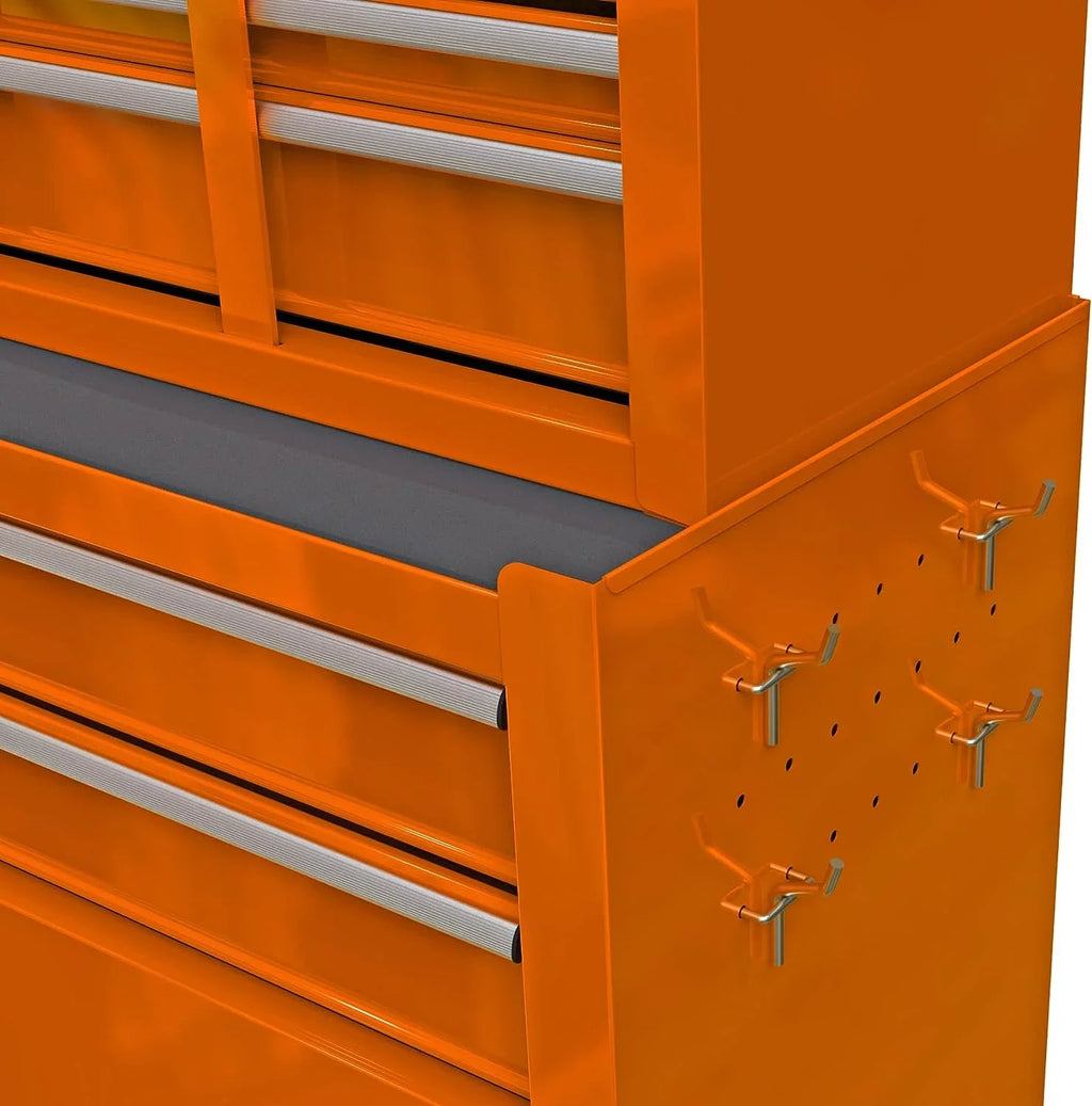 LoLado 8 Drawer Rolling Tool Chest with Wheels, High Capacity Tool Storage Cabinet & Tool Box Cart, Lockable Rolling Tool Chest with Drawers, Toolbox Organizer for Garage Warehouse Workshop - Orange