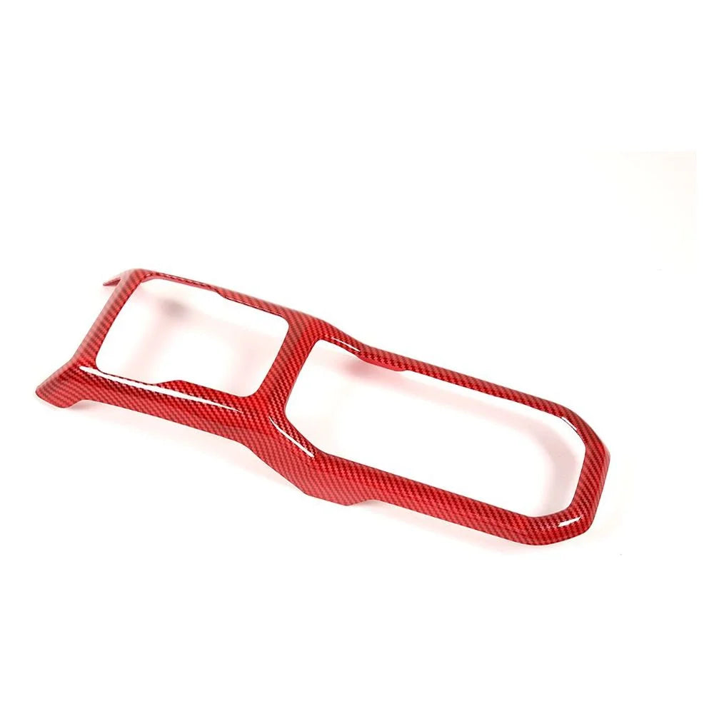 Teledu Red Carbon Gear Shift Panel Cup Holder Cover Trim For Jeep Wrangler Parts