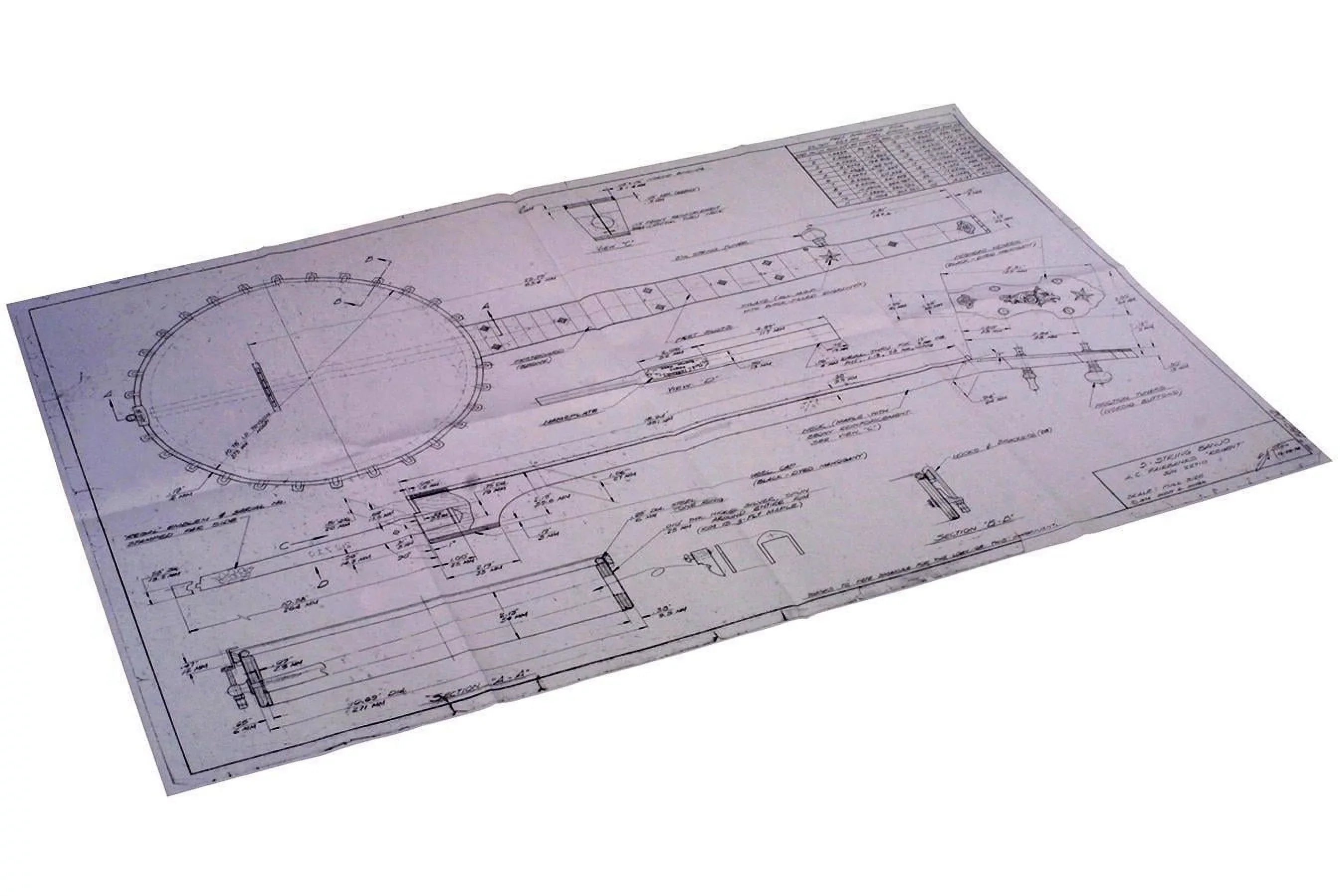 A.C. Fairbanks "Regent" 5 String Banjo Plan