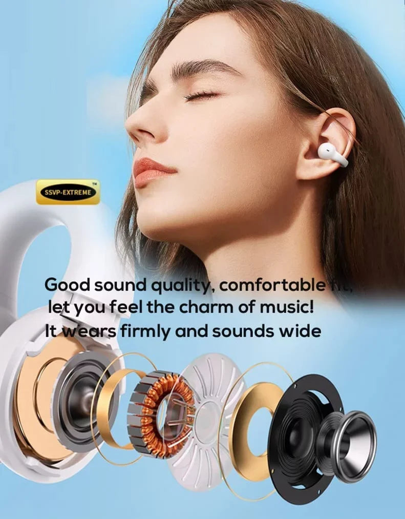 Wireless Ear-Clip TWS Earphones for Galaxy XCover / XCover6 Pro - Bluetooth Earbuds True Stereo Charging Case Hands-free Mic Headset for Galaxy XCover / XCover6 Pro