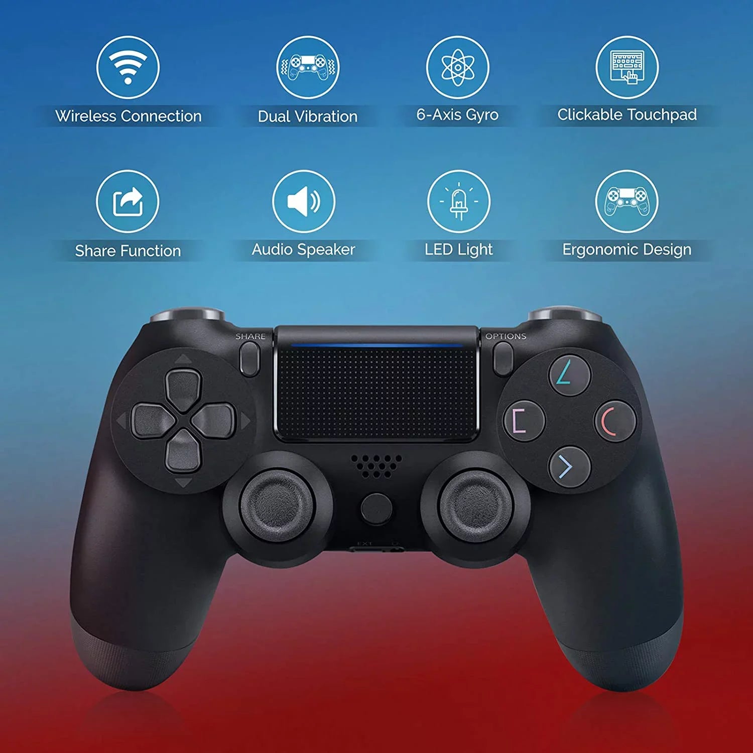 PRO Wireless GamePad Compatible with Google Nuc Controller Plus 1;000 Battery/Built-In Speaker/Gyro/Remote BlueTooth Slim (Black)