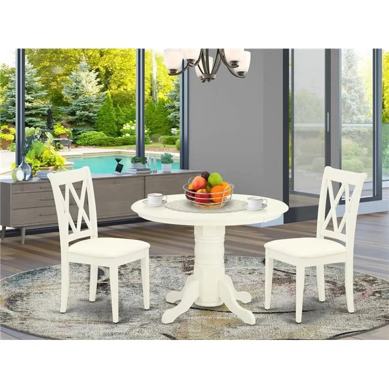 3 Piece Shelton Dinette Set - Linen White