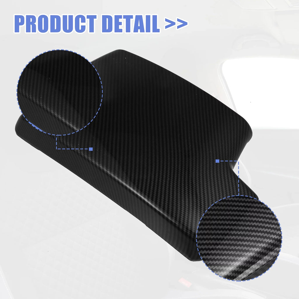 Unique Bargains Car Center Armrest Box Cover Carbon Fiber Pattern Console Storage Box Protector for BMW 3 Series E90 E91