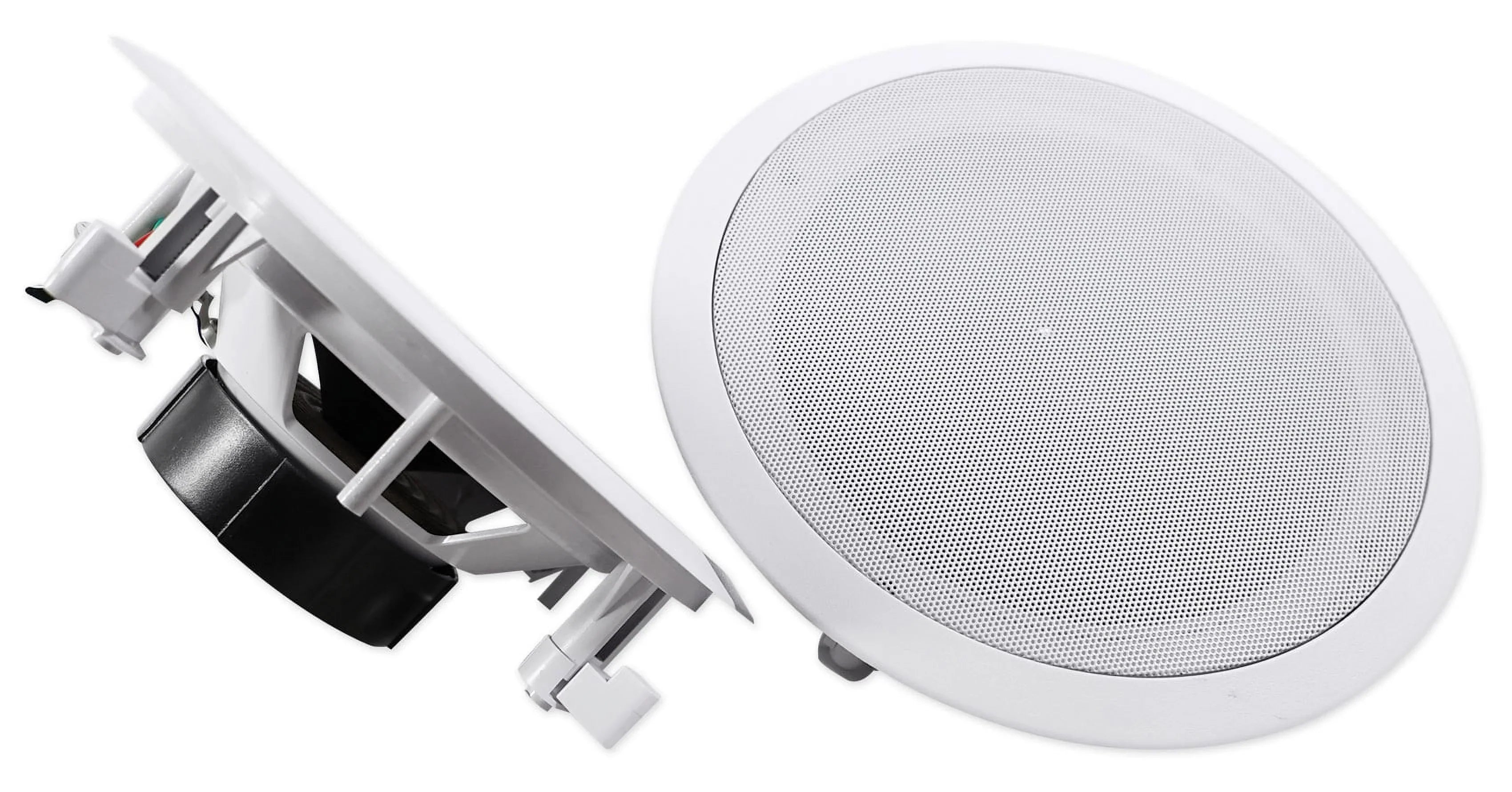 Rockville RPA40BT 4-Room Home Audio Kit Receiver+(8) 8" White Ceiling Speakers