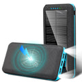 Ponyta Solar Power Bank 20000mAh Portable Charger 3 USB Large Capacity Mobile Power Supply with Dual LED Lights Xmas Decor