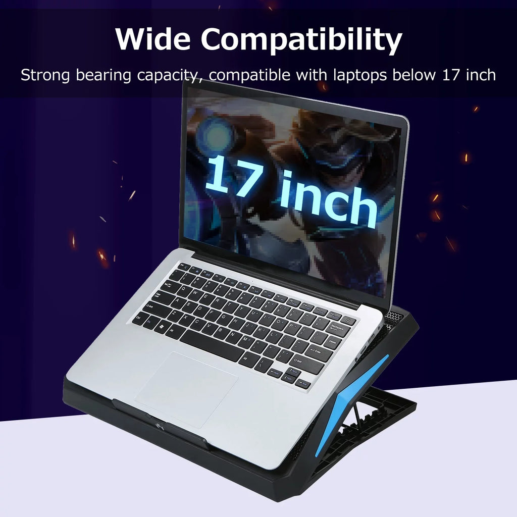 Andoer Low Noise Portable computer Cooler Stand, 6 Fans for Efficient Heat Dissipation and Comfortable Viewing Angle