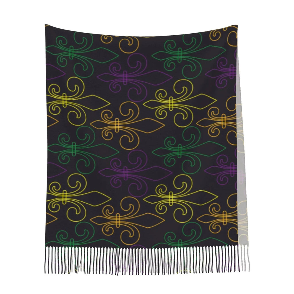 Bingfone Soft Cashmere Feel Scarf For Women Elegant Art Print Winter Warm Scarves Large Shawl Wrap Gifts- Mardi Gras Carnival