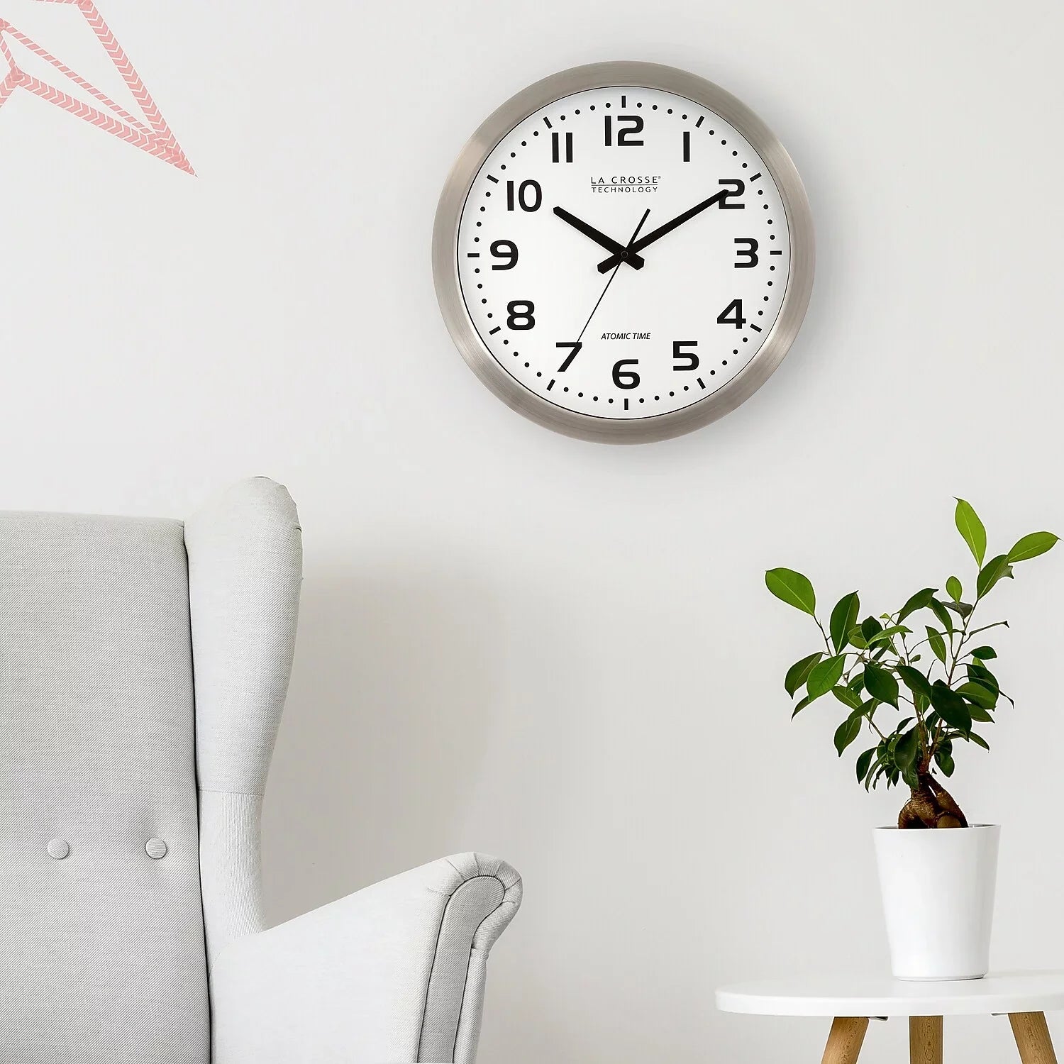 La Crosse Technology® La Crosse Technology® 16" Brushed-metal Atomic Wall Clock