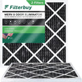 Filterbuy 12x12x1 MERV 8 Odor Eliminator Pleated HVAC AC Furnace Air Filters with Activated Carbon (2-Pack)