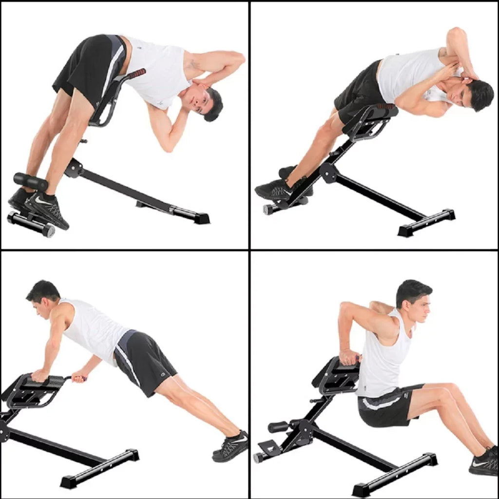 X Factor Adjustable Ab Back Core Strength Exercise Fitness Hyper Extension Roman Chair Exercise Bench Abdominal Strength Training Workout Home Gym
