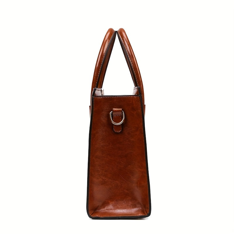 MICHROE Vintage Vegan Tote Bag Set Top Handle Satchel Women‘s Luxury Handbag Shoulder Purse & Crossbody Bag