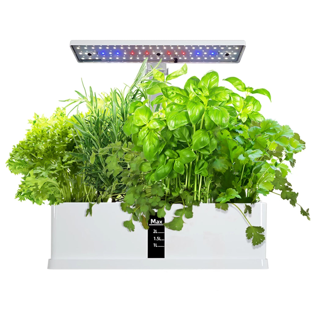Smart Hydroponics Growing System Indoor Herb Garden Kit 9 Pods Automatic Timing with Height Adjustable 15W Grow 2L Tank Smart Pump for Home Office Kitchen