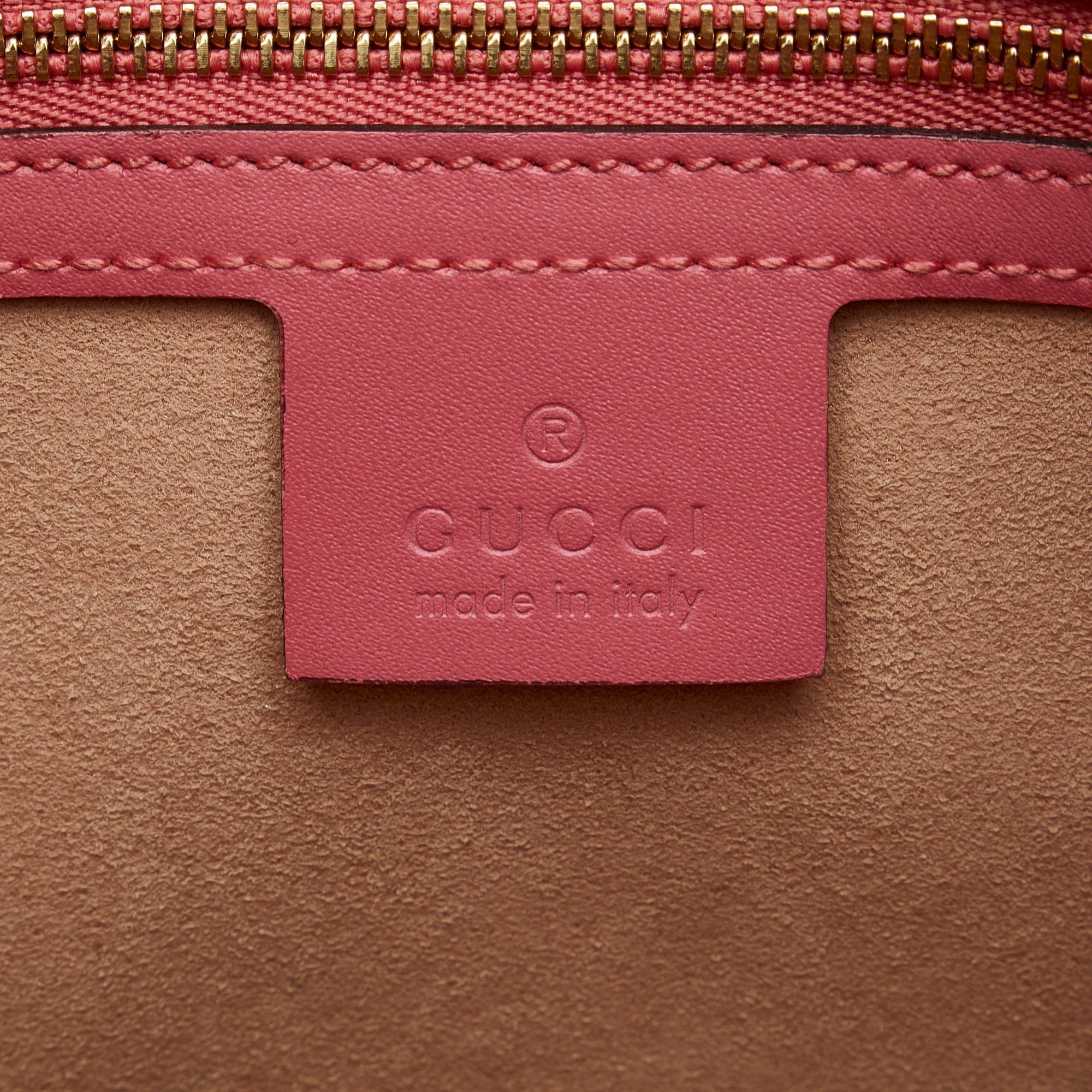 Pre-Owned Authenticated Gucci Guccissima Satchel Calf Leather Pink Unisex (New with Defects)