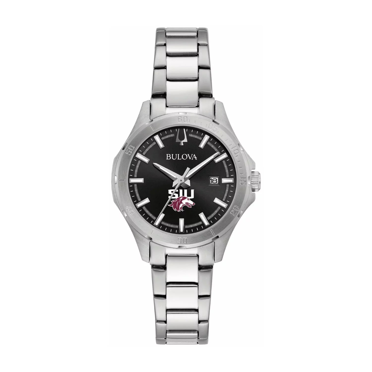 Women's Bulova Black Southern Illinois Salukis Stainless Steel Classic Sport Watch